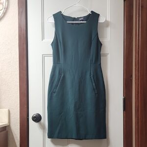 Lands' End Green Sleeveless Midi Dress